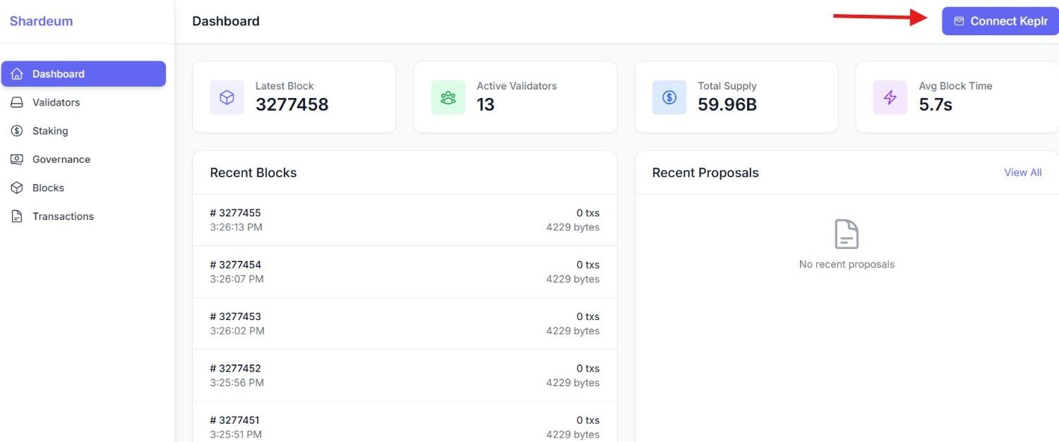 Visit the Official Staking Dashboard and Connect Your Wallet.