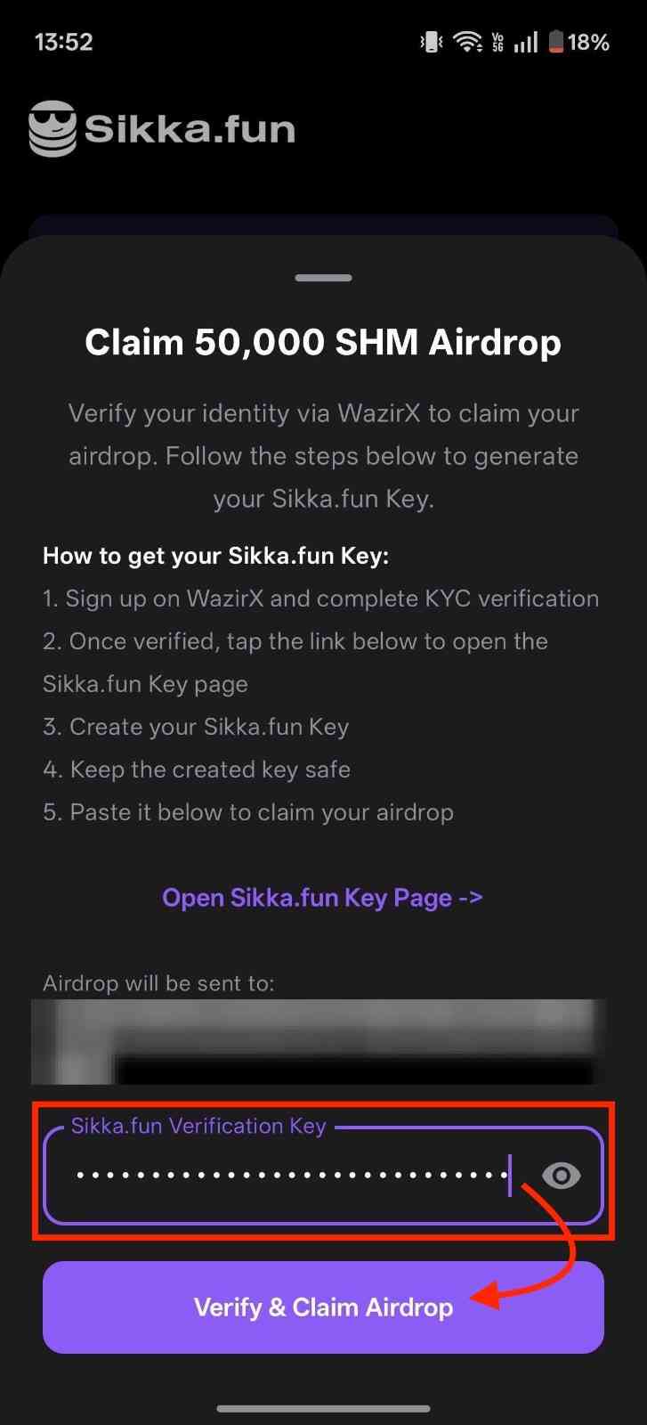 How to Claim Your 50,000 SHM WazirX Shardeum Sikka.fun