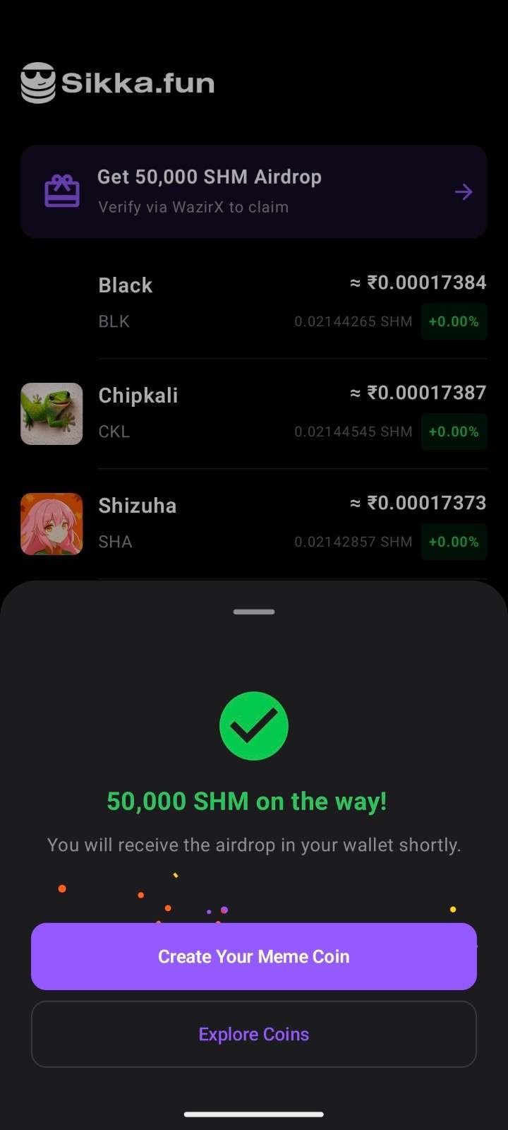 How to Claim Your 50,000 SHM WazirX Shardeum Sikka.fun