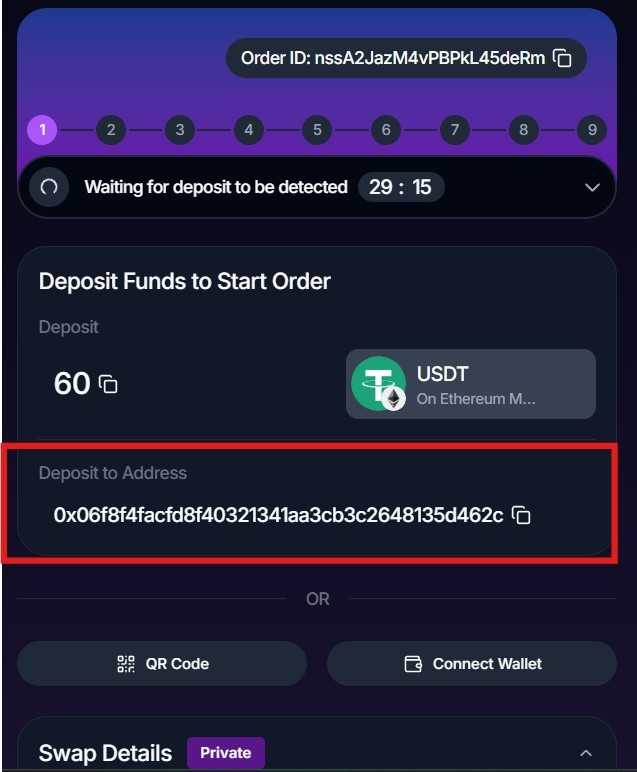 Swap Crypto to SHM With 'Private Swap' route on Houdini Swap