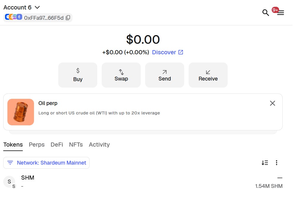 Swap Crypto to SHM With 'Private Swap' route on Houdini Swap