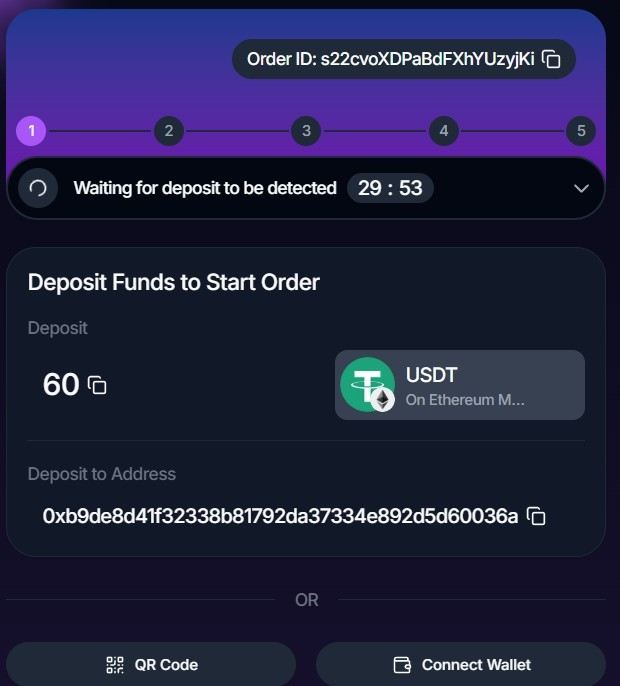 Swap Crypto to SHM With 'No Wallet Connect' route on Houdini Swap